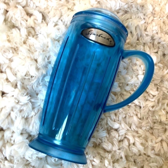2001 Starbucks 16oz Barista Blue Retro Rocket Tumbler - Picture 2 of 6